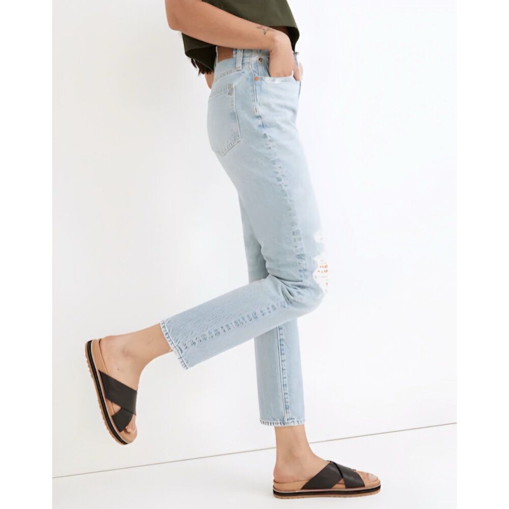 Madewell The Perfect Vintage Straight Jean Ripped Edition Grandbay Wash size 30